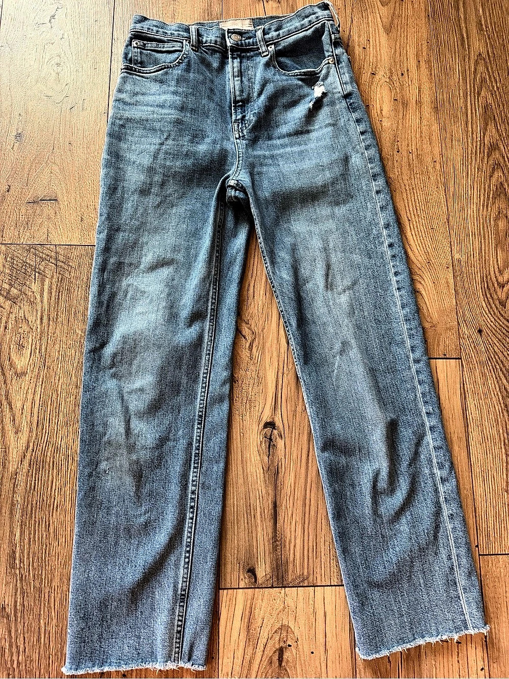 Everlane The Way-High Jean Medium Wash Blue Organic Cotton Size 27 L EUC